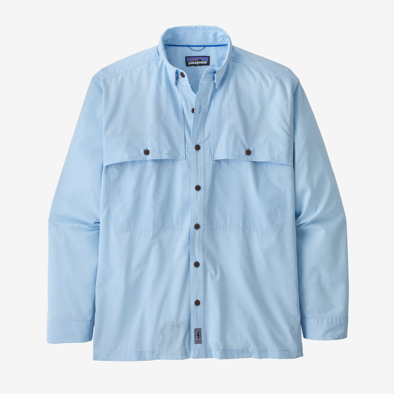 Patagonia Men's Long-Sleeved Island Hopper Shirt - Chambray: Lago Blue