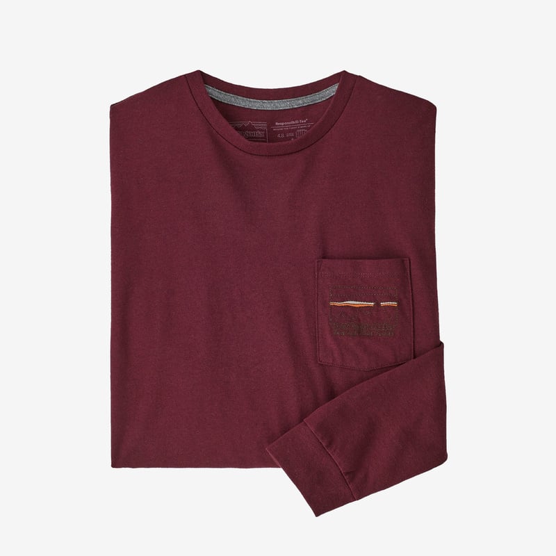 Patagonia Men's Long-Sleeved '73 Skyline Pocket Responsibili-Tee® - Sequoia Red