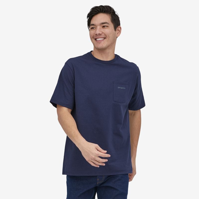 Patagonia Men's Line Logo Ridge Pocket Responsibili-Tee® - Sound Blue