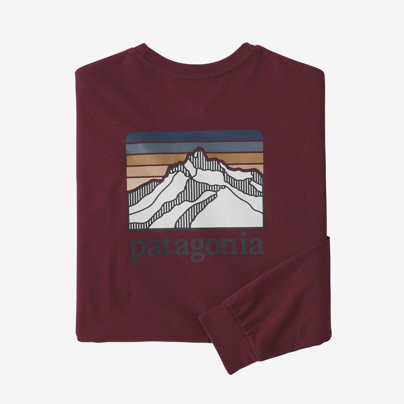 Patagonia Men's Long-Sleeved Line Logo Ridge Responsibili-Tee® - Sequoia Red