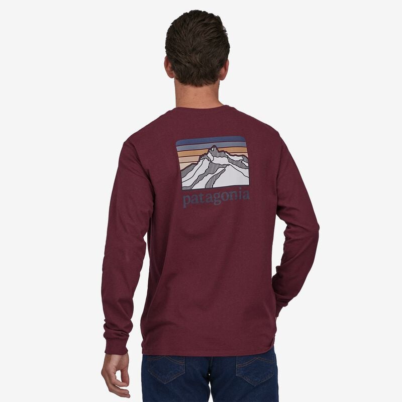 Patagonia Men's Long-Sleeved Line Logo Ridge Responsibili-Tee® - Sequoia Red