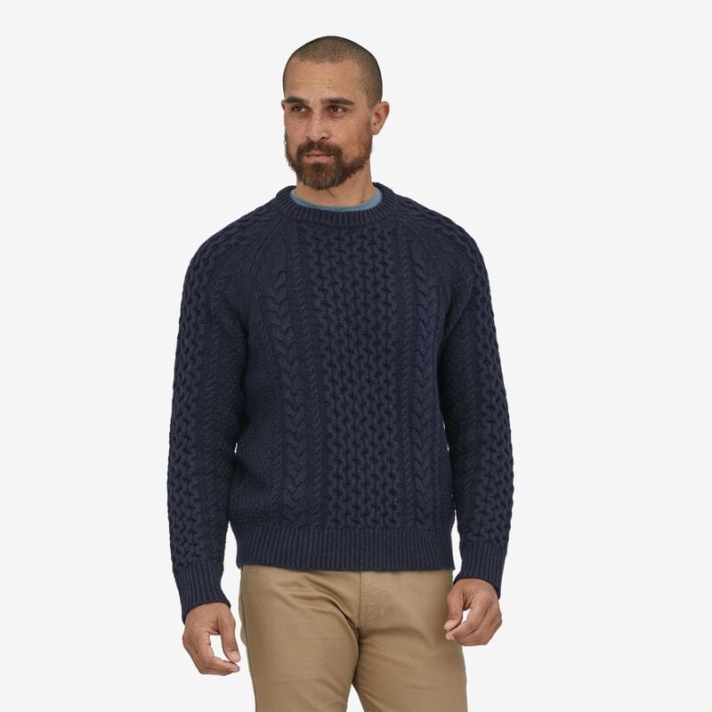 Patagonia Recycled Wool Cable-Knit Crewneck Sweater - Natural