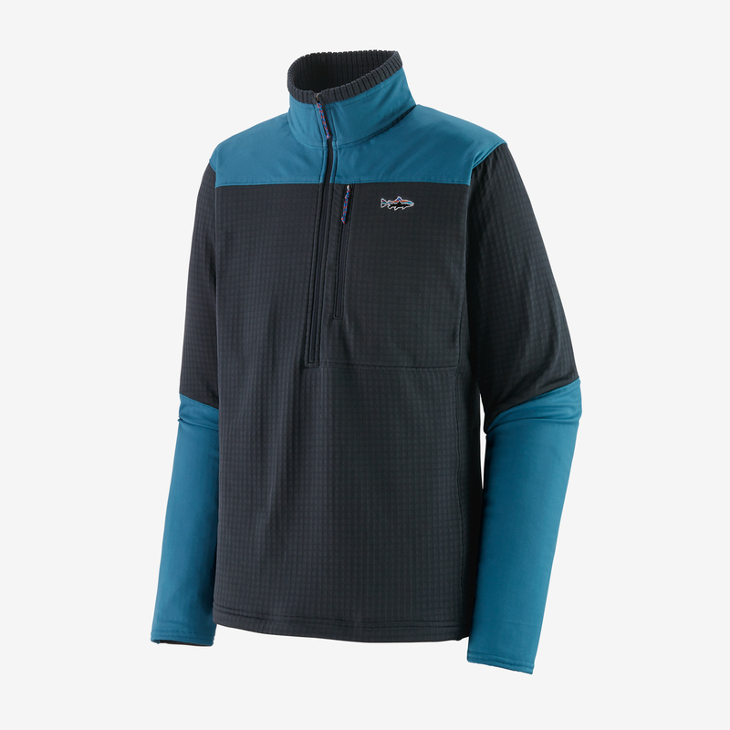 Patagonia Men's Long-Sleeved R1® Fitz Roy 1/4-Zip - Pitch Blue