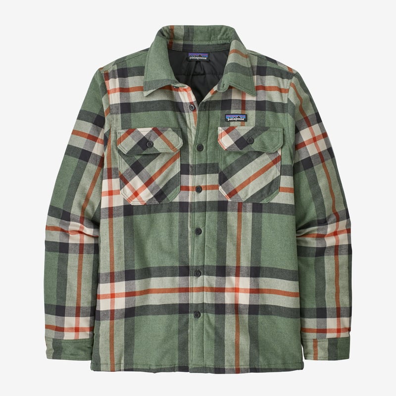 Patagonia Men's Insulated Organic Cotton Midweight Fjord Flannel Shirt - Forestry: Hemlock Green
