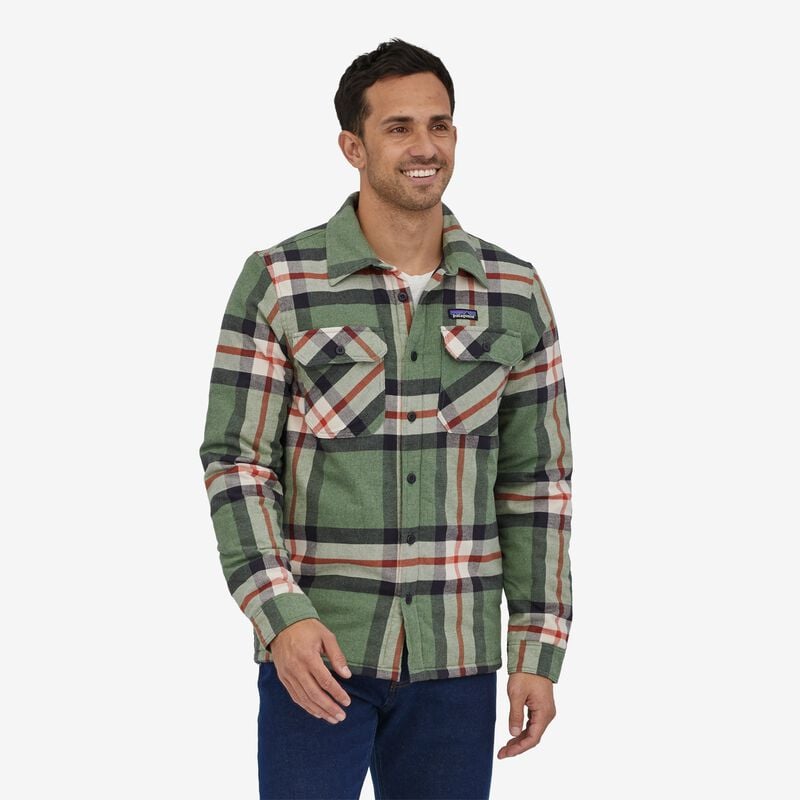 Patagonia Men's Insulated Organic Cotton Midweight Fjord Flannel Shirt - Forestry: Hemlock Green