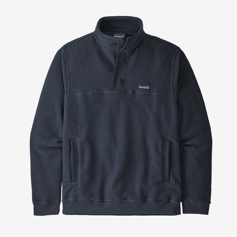 Patagonia Men's Shearling Button Fleece Pullover - New Navy