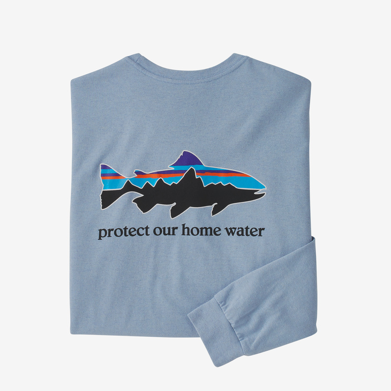 Patagonia Men's Long-Sleeved Home Water Trout Responsibili-Tee® - Steam Blue
