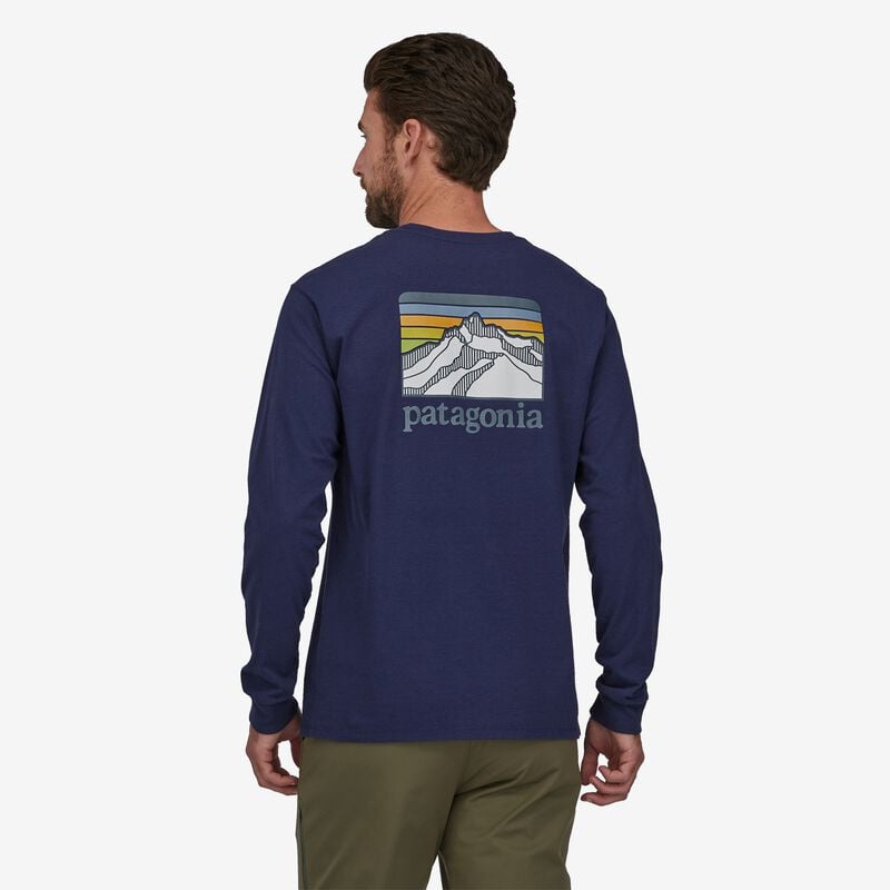 Patagonia Men's Long-Sleeved Line Logo Ridge Responsibili-Tee® - Sound Blue