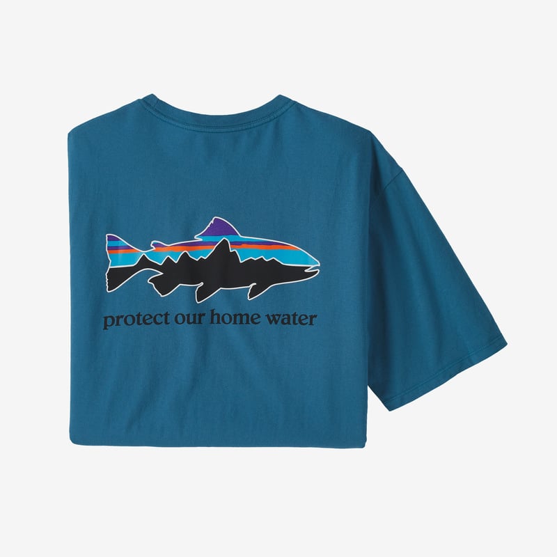 Patagonia Men's Home Water Trout Organic T-Shirt - Wavy Blue