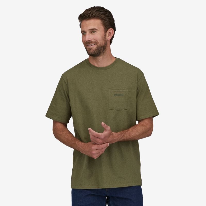 Patagonia Men's Line Logo Ridge Pocket Responsibili-Tee® - Wyoming Green