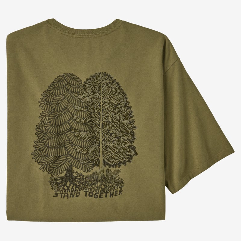 Patagonia Men's Wisdom Afoot Responsibili-Tee® - Stand Together: Moray Khaki
