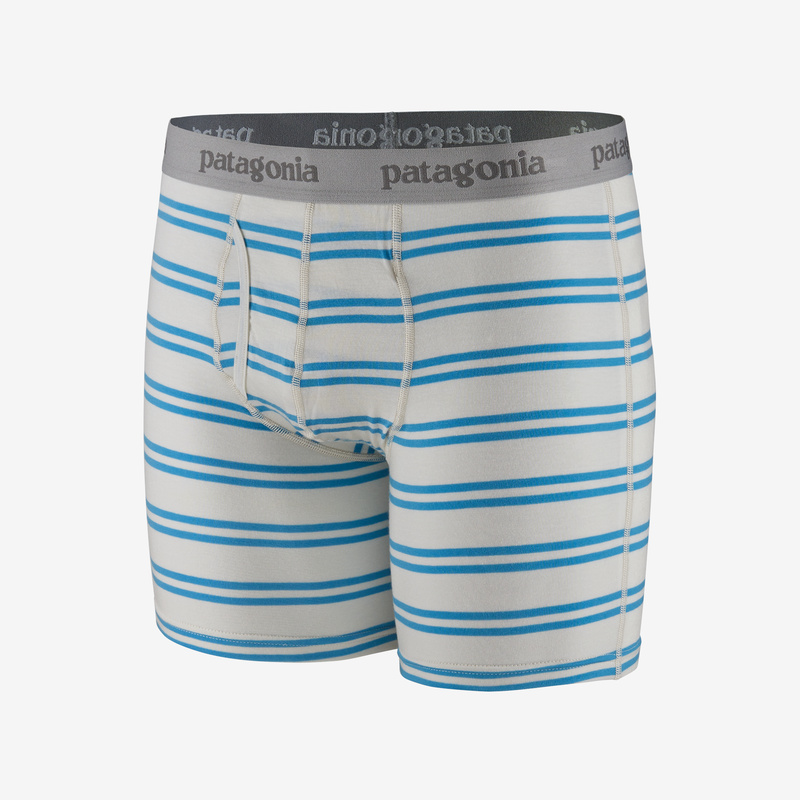 Patagonia Men's Essential Boxer Briefs - 6" - Mirror Stripe: Dyno White
