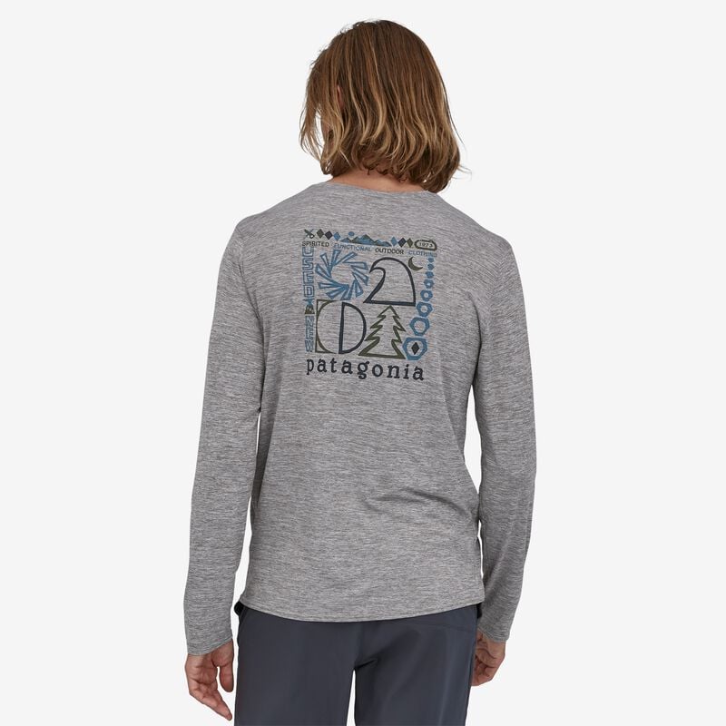 Patagonia Men's Long-Sleeved Capilene® Cool Daily Graphic Shirt - Spirited Seasons: Feather Grey