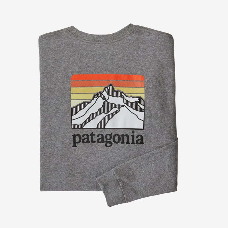 Patagonia Men's Long-Sleeved Line Logo Ridge Responsibili-Tee® - Gravel Heather
