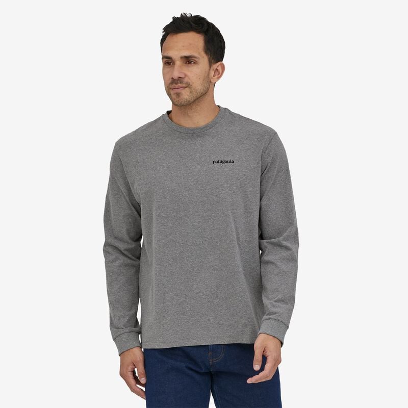 Patagonia Men's Long-Sleeved Line Logo Ridge Responsibili-Tee® - Gravel Heather