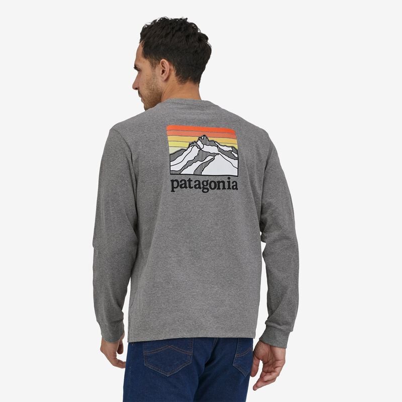 Patagonia Men's Long-Sleeved Line Logo Ridge Responsibili-Tee® - Gravel Heather