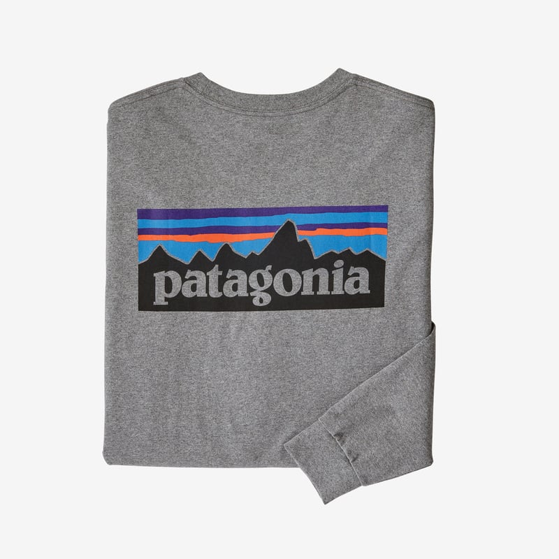 Patagonia Men's Long-Sleeved P-6 Logo Responsibili-Tee® - Gravel Heather