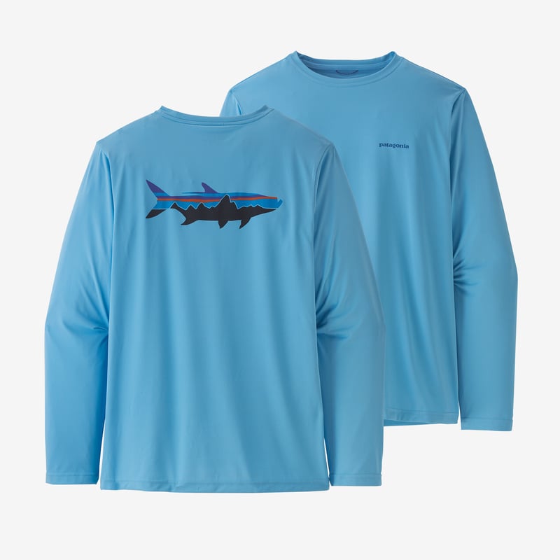 Patagonia Men's Long-Sleeved Capilene® Cool Daily Fish Graphic Shirt - Fitz Roy Tarpon: Lago Blue
