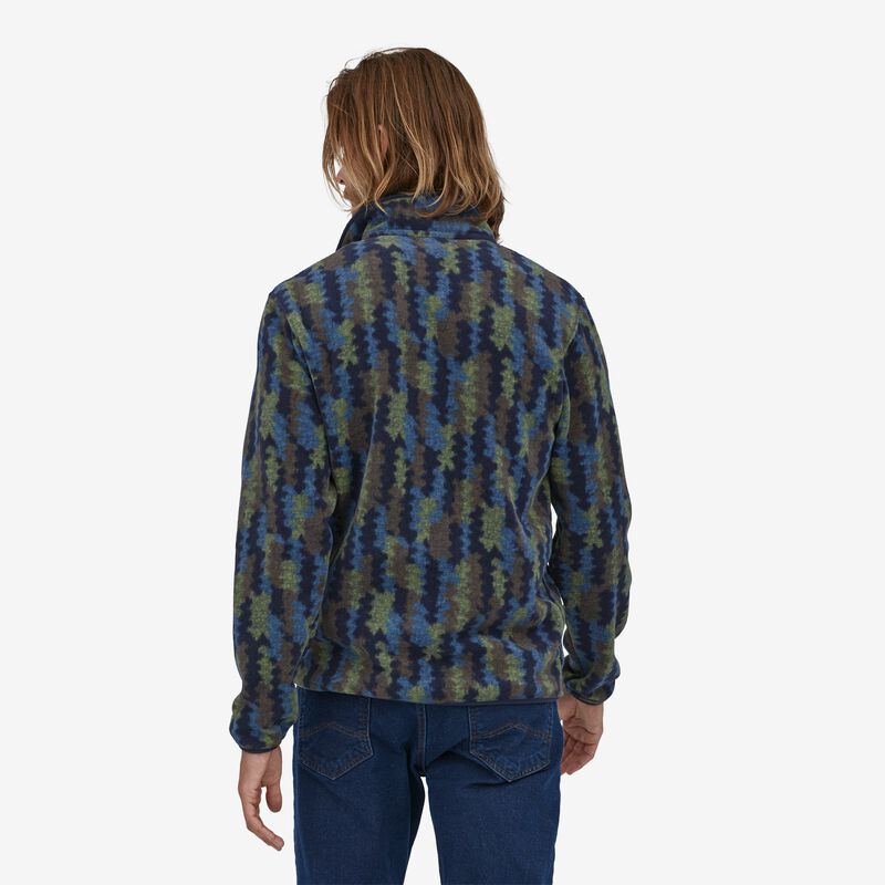 Patagonia Men's Lightweight Synchilla® Snap-T® Fleece Pullover - Climbing Trees Ikat: New Navy