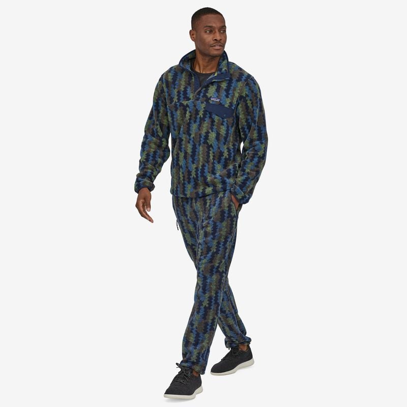 Patagonia Men's Lightweight Synchilla® Snap-T® Fleece Pullover - Climbing Trees Ikat: New Navy