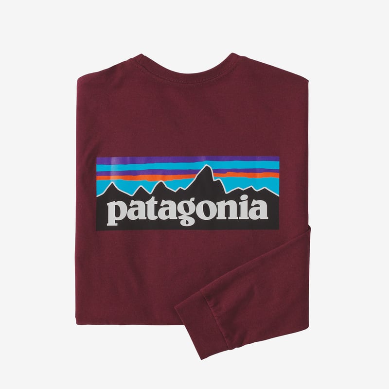 Patagonia Men's Long-Sleeved P-6 Logo Responsibili-Tee® - Sequoia Red