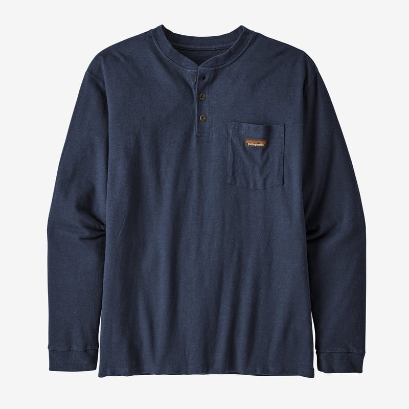 Patagonia Men's Long-Sleeved Work Henley Pocket Tee - New Navy