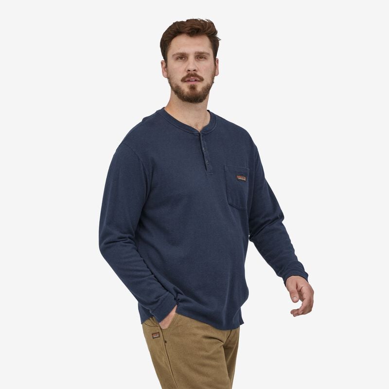 Patagonia Men's Long-Sleeved Work Henley Pocket Tee - New Navy