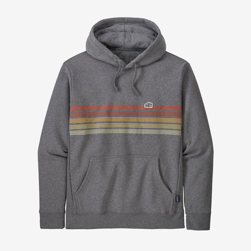 Patagonia Line Logo Ridge Stripe Uprisal Hoody - Gravel Heather