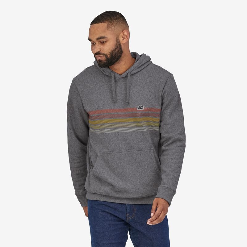 Patagonia Line Logo Ridge Stripe Uprisal Hoody - Gravel Heather