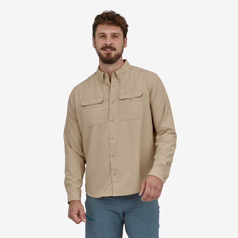 Patagonia Men's Long-Sleeved Self-Guided Hike Shirt - Oar Tan