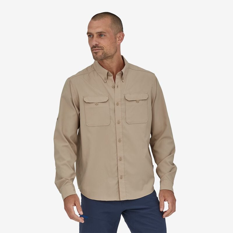 Patagonia Men's Long-Sleeved Self-Guided Hike Shirt - Oar Tan