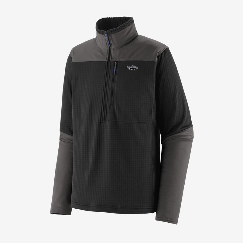 Patagonia Men's Long-Sleeved R1® Fitz Roy 1/4-Zip - Black