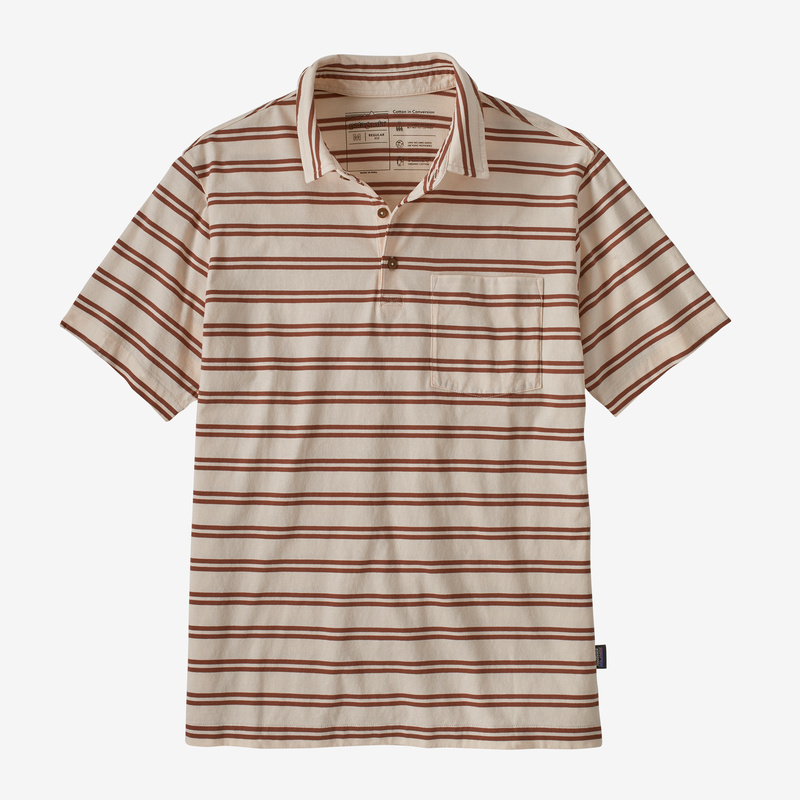 Patagonia Men's Cotton in Conversion Lightweight Polo Shirt - Mirror Stripe: Natural