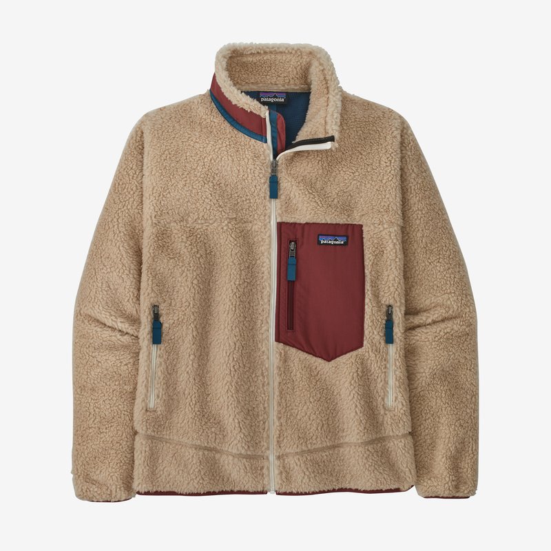 Patagonia Men's Classic Retro-X® Fleece Jacket - Dark Natural w/Sequoia Red
