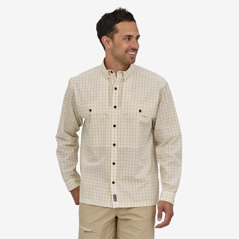 Patagonia Men's Long-Sleeved Island Hopper Shirt - Threadfin: Birch White