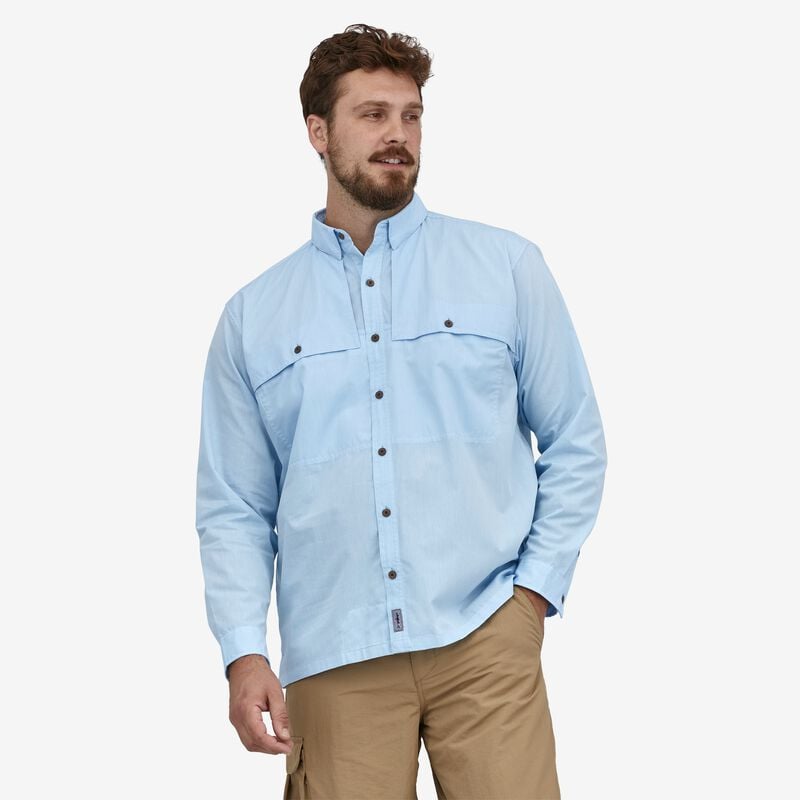 Patagonia Men's Long-Sleeved Island Hopper Shirt - Threadfin: Birch White