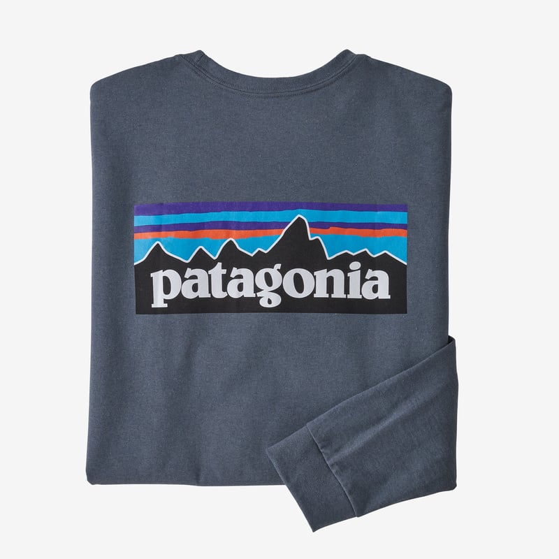 Patagonia Men's Long-Sleeved P-6 Logo Responsibili-Tee® - Plume Grey