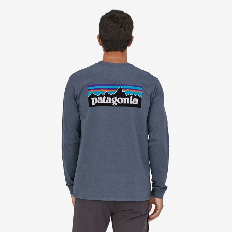 Patagonia Men's Long-Sleeved P-6 Logo Responsibili-Tee® - Plume Grey