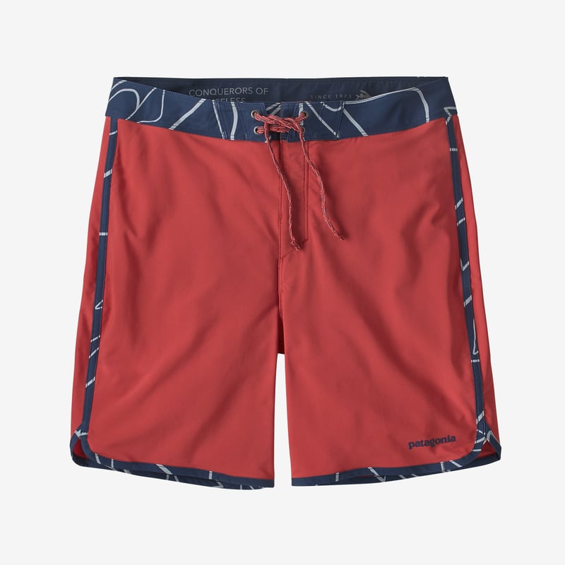 Patagonia Men's Hydropeak Scallop Boardshorts - 18" - Sumac Red w/Wildlands HZ