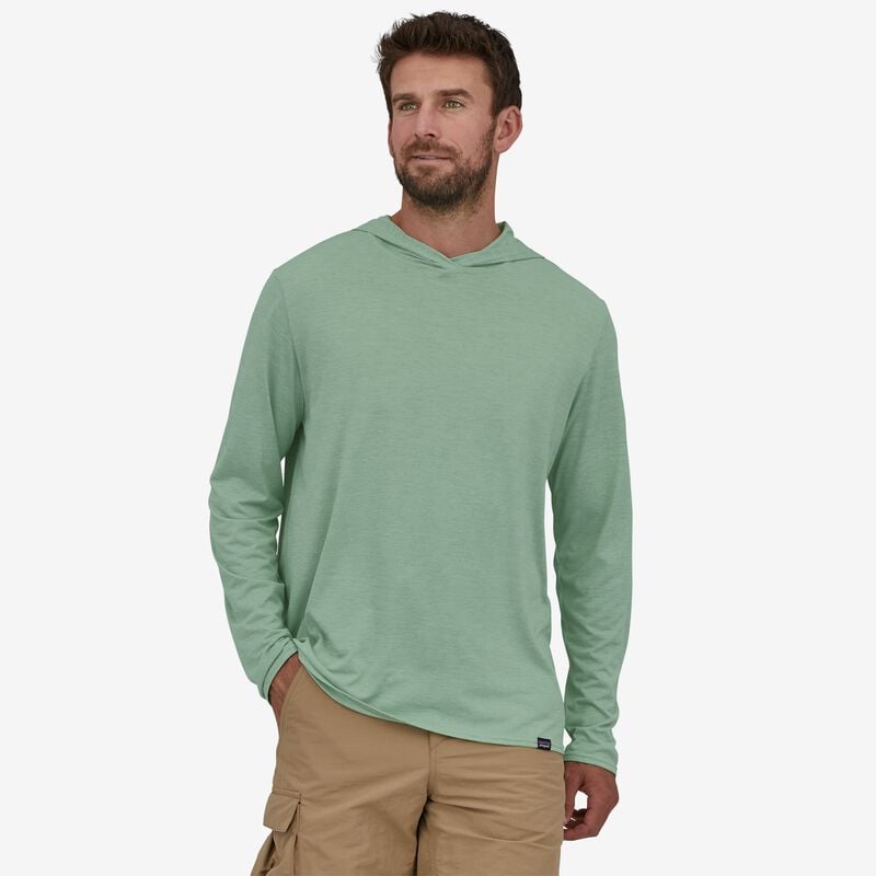 Patagonia Men's Capilene® Cool Daily Graphic Hoody - Relaxed Fit - Wild Waterline: Tea Green X-Dye