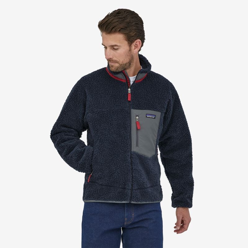 Patagonia Men's Classic Retro-X® Fleece Jacket - New Navy w/Wax Red