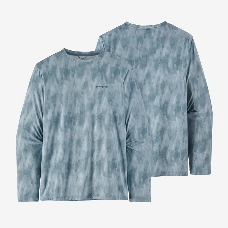 Patagonia Men's Long-Sleeved Capilene® Cool Daily Fish Graphic Shirt - Agave: Light Plume Grey