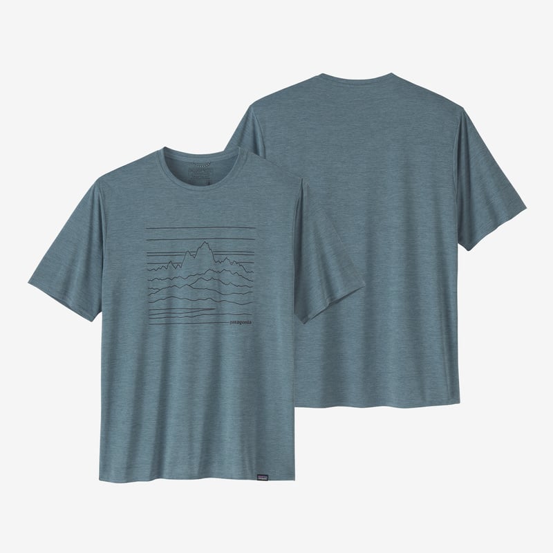 Patagonia Men's Capilene® Cool Daily Graphic Shirt - Up High Endurance: Light Plume Grey X-Dye