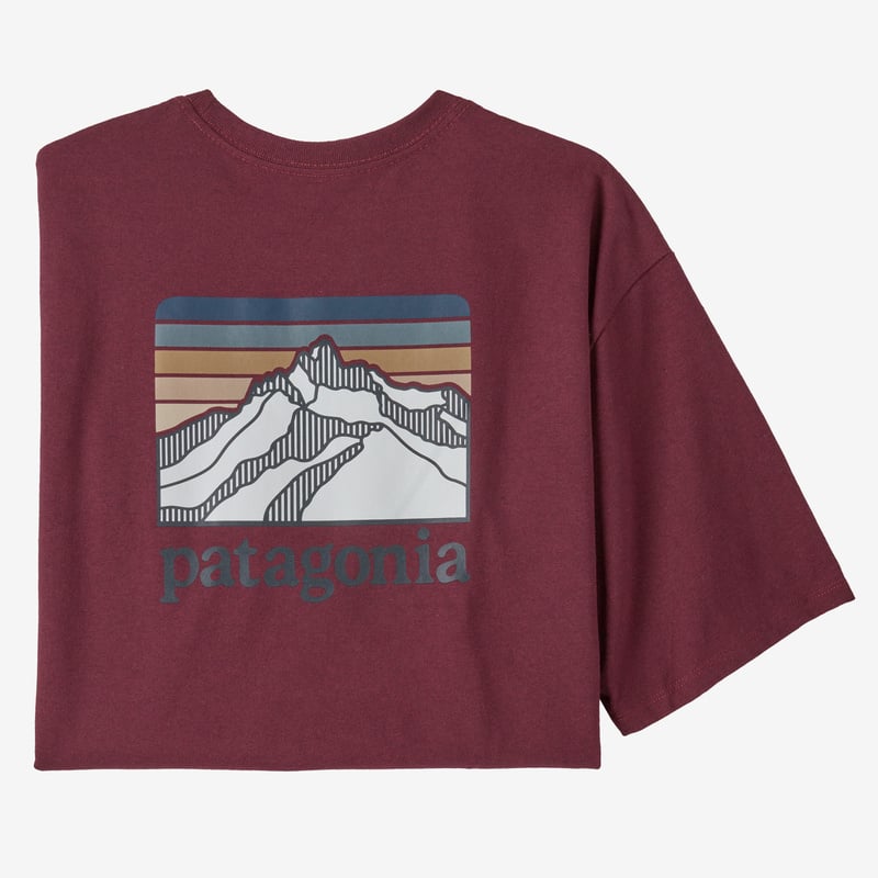 Patagonia Men's Line Logo Ridge Pocket Responsibili-Tee® - Sequoia Red