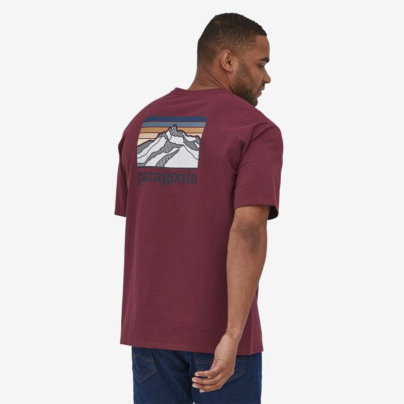 Patagonia Men's Line Logo Ridge Pocket Responsibili-Tee® - Sequoia Red