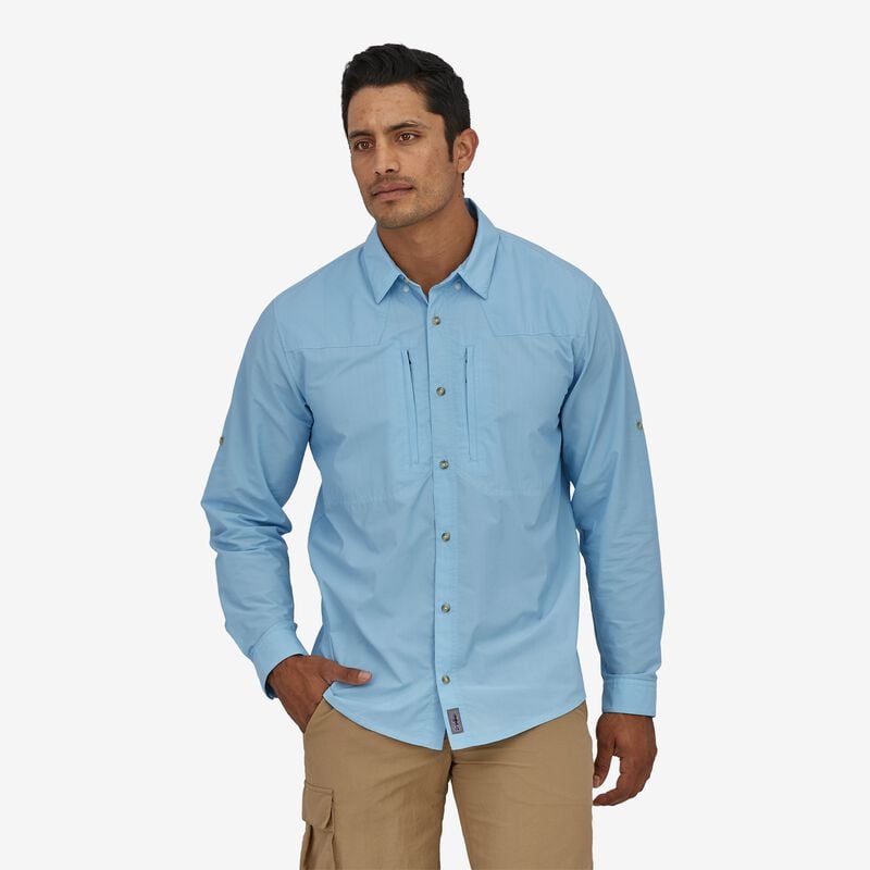 Patagonia Men's Long-Sleeved Sun Stretch Shirt - Chambray: Lago Blue