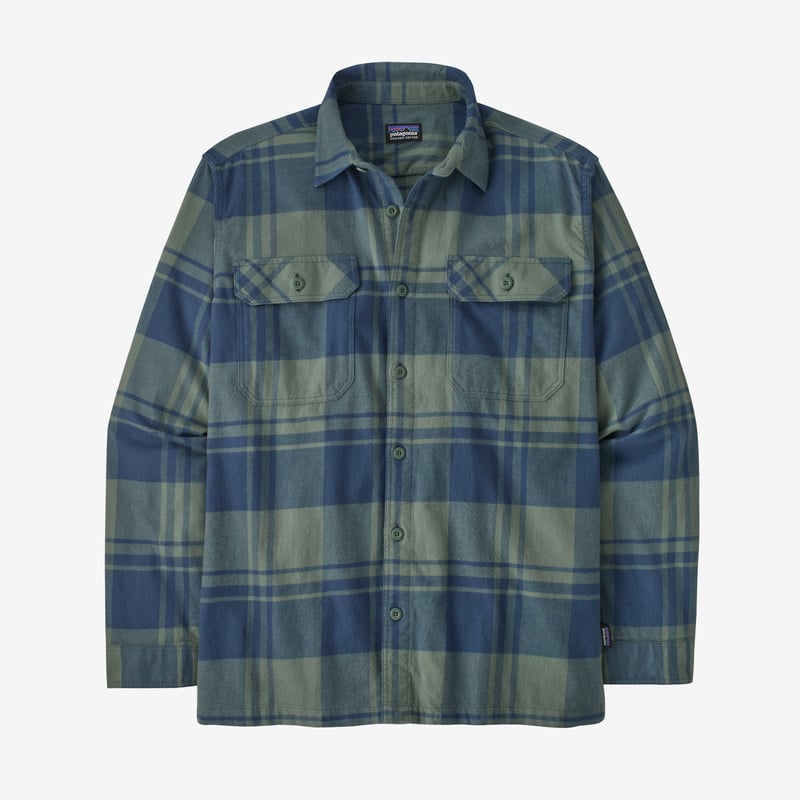 Patagonia Men's Long-Sleeved Organic Cotton Midweight Fjord Flannel Shirt - Live Oak: Hemlock Green