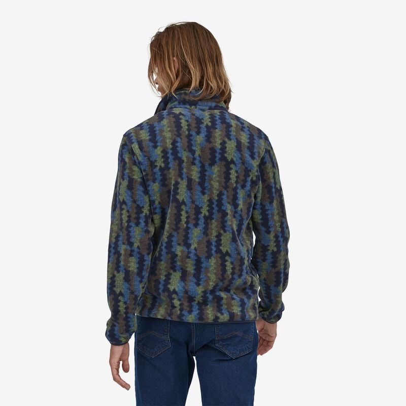 Patagonia Men's Lightweight Synchilla® Snap-T® Fleece Pullover - Climbing Trees Ikat: New Navy