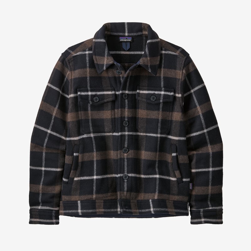 Patagonia Men's Melton Wool Trucker Jacket - Peak Plaid: New Navy