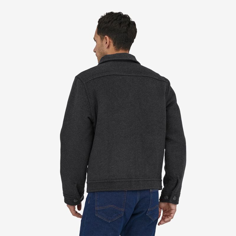 Patagonia Men's Melton Wool Trucker Jacket - Peak Plaid: New Navy